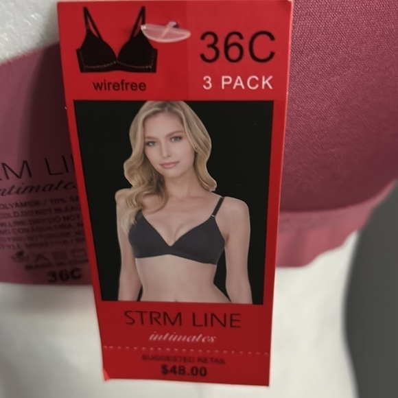 Strm Line Intimates wire free pink bra size 36C NWT - Picture 3 of 3